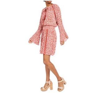 AMERICAN RAG Floral Print Boho Salmon Bell Dress